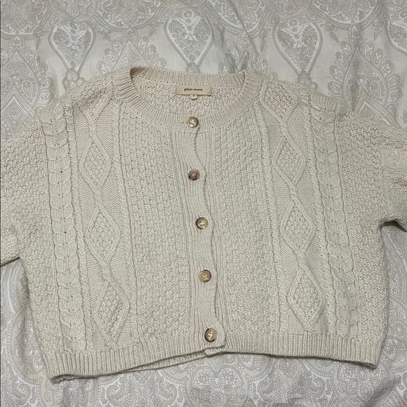 Dawes Cream Cable Knit Cardigan - Picture 4 of 9
